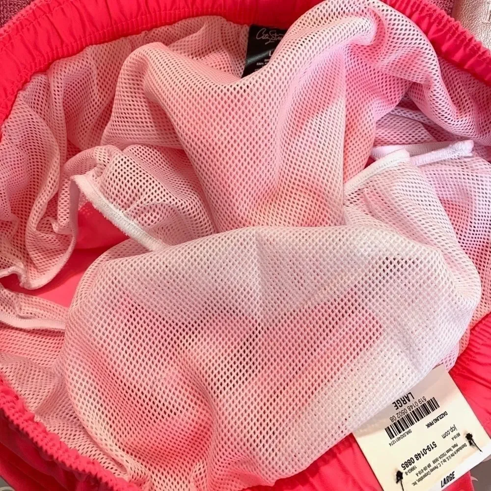 Mens Swim Trunks in Flamingo Pink NWT